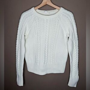 Gap Vintage Cream Color Cable Knit Classic Sweater Size Small Chunky Grandmacore